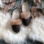 Brown Handmade Sheepskin Mule Slippers, thumbnail 2 of 6