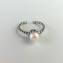 Sterling Silver Pearl Adjustable Ring, thumbnail 3 of 5