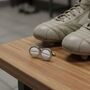 Personalised Football Leather Cufflinks, thumbnail 3 of 10