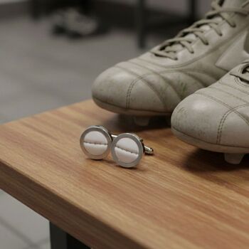 Personalised Football Leather Cufflinks, 3 of 10