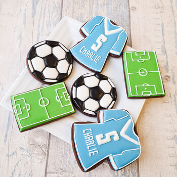 Football Biscuits Gift Box, Personalised Birthday Gift, 11 of 12
