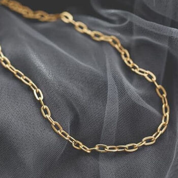 18 K Gold Plated Link Chain Choker Necklace, 6 of 10