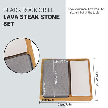Black Rock Grill Lava Steak On A Stone Set, 2 of 12