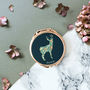 Personalised Deer Silhouette Rose Gold Compact Mirror, thumbnail 2 of 9