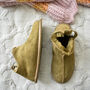 Miko Olive Luxury Sheepskin Slippers Boots Hard Sole, thumbnail 1 of 6