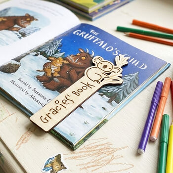 Personalised Wooden Koala Bookmark For Book Lovers, 5 of 5