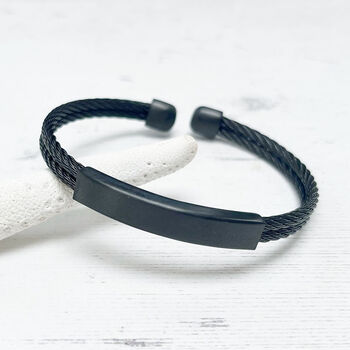Titanium Double Banded Steel Bracelet | Men's Gift, 6 of 9