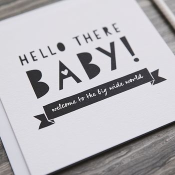 'Hello There Baby!' Unisex New Baby Card, 3 of 5