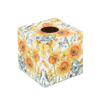 Wooden Yellow Daffodil Tissue Box Cover, 2 of 3