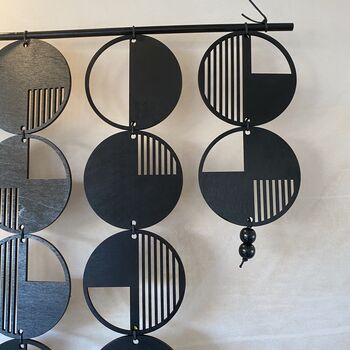 Large Black Geometric Hanging Art Monochrome Design, 7 of 8