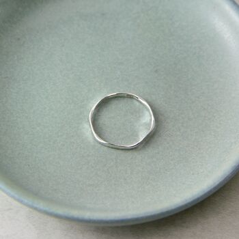 Skinny Faceted Sterling Silver Ring, 5 of 9