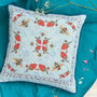 Hopsack Cushion Cover 'Strawberry Garden', thumbnail 1 of 2