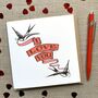 I Love You Valentine's Card With Two Swallows, thumbnail 2 of 3