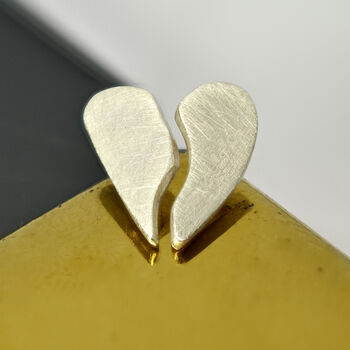 'Better Together' Sterling Silver Heart Stud Earrings, 5 of 7