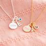 Delicate Charm, Letter And Micro Birthstone Necklace, thumbnail 1 of 7