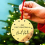 First Christmas As Aunty Personalised Christmas Decoration Bauble, thumbnail 2 of 8