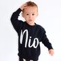 Personalised Kids Name Sweatshirt In Black, thumbnail 1 of 7