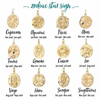 Gold Plated Zodiac Star Sign Charm, 2 of 7