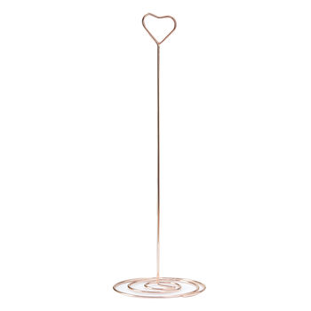 Rose Gold Heart Wedding Table Number Stands, 2 of 3