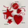 Fair Trade Beaded Felt Heart Christmas New Baby Decor, thumbnail 7 of 12