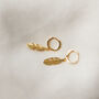 Feather Sleeper Earrings Gold Plated, thumbnail 1 of 3