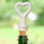 White Heart Bottle Stopper, thumbnail 1 of 6