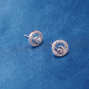 Moon And Star Sterling Silver Stud Earrings, 6 of 7