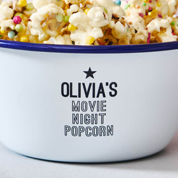 Personalised Enamel Popcorn Bowl For Kids, 3 of 5