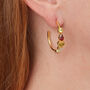 Multi Gemstone Silver Gold Plated Stud Hoops, thumbnail 9 of 12