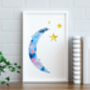 Moon And Stars Personalised Giclée Print, thumbnail 1 of 4