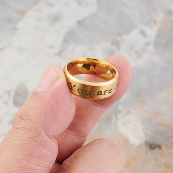 Gold 8 Mm Personalised Band Ring, 7 of 11