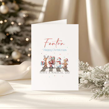 Cute Christmas Gang Personalised Christmas Card, 4 of 4
