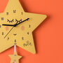 Children's Sleepy Star Matt Bedroom Clock With Name, thumbnail 4 of 9