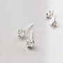 Sterling Silver Cubic Zirconia Prism Stud Earrings, thumbnail 3 of 6