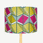 Pink And Yellow Geometric African Print Lampshade, thumbnail 3 of 7