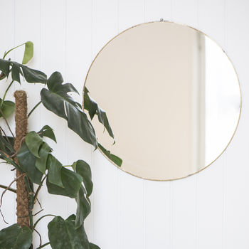 Brass Round Hanging Mirror By The Forest & Co