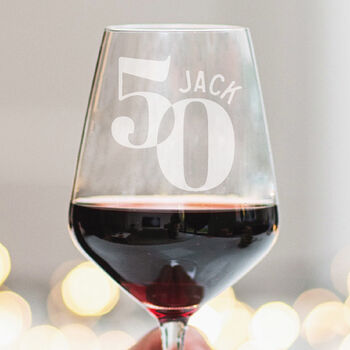 50th Birthday Personalised Wine Glass, 4 of 6