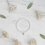 Sterling Silver October Tourmaline Heart Birthstone Bracelet, thumbnail 6 of 9