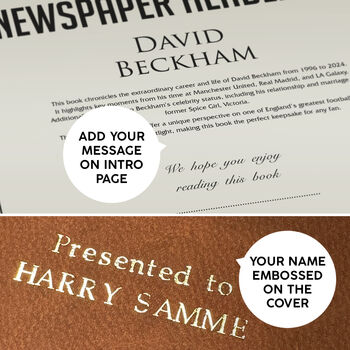 David Beckham Personalised Football Gift Newspaper History Book, 5 of 9