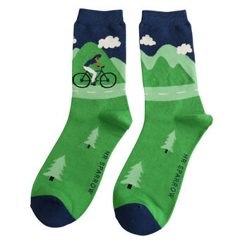 Mountain Bike Men's Bamboo Socks, 2 of 7