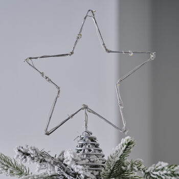Silver Star Christmas Tree Topper With Lights, 3 of 3