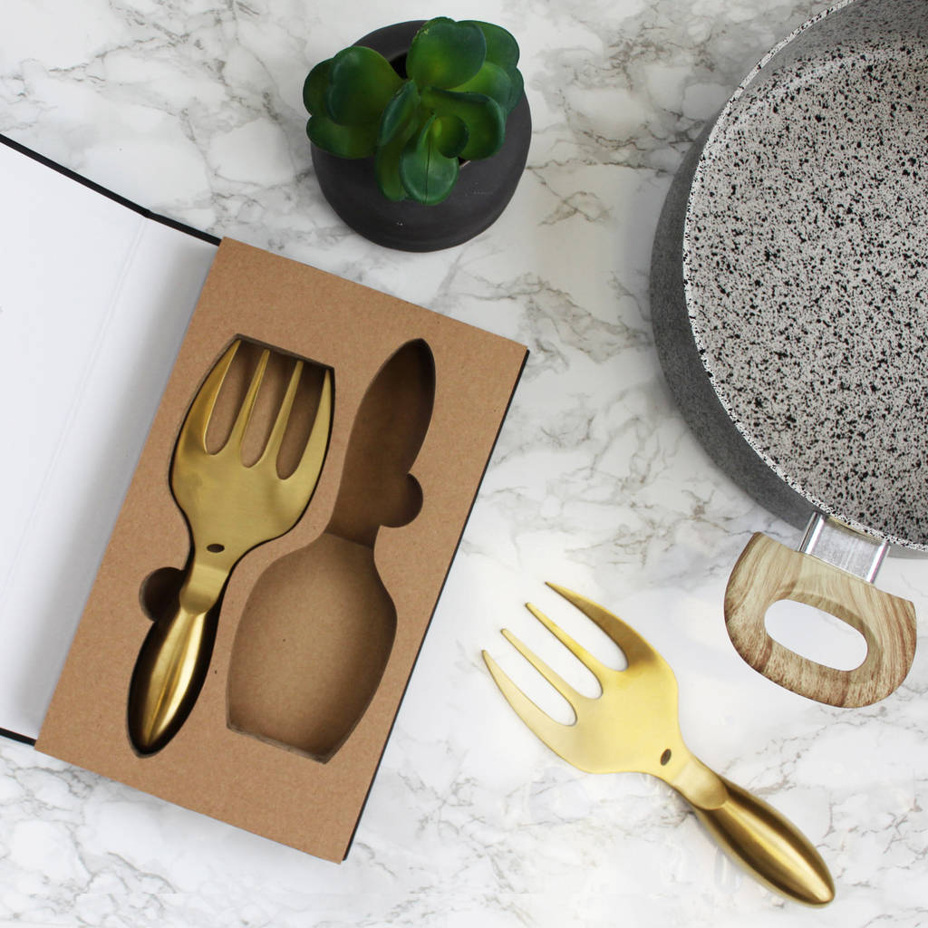 Gold Salad Servers By Posh Totty Designs Interiors
