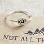 'Not All Who Wander' Silver Compass Ring, thumbnail 1 of 5
