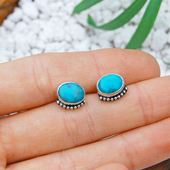 Turquoise Ocean Embrace Stud Earrings, 6 of 8