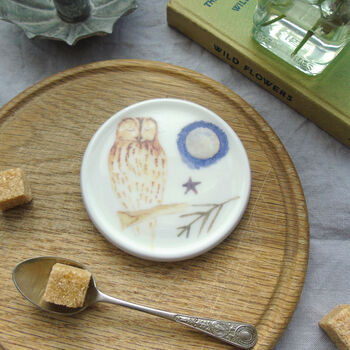 Tawny Owl Bone China Coaster, 3 of 3
