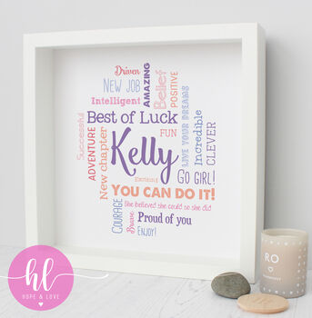 Personalised Good Luck Word Art Gift, 2 of 3
