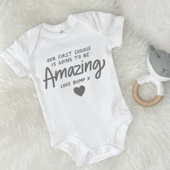 Our First Cuddle Will Be Amazing Love Bump Babygrow, 6 of 7