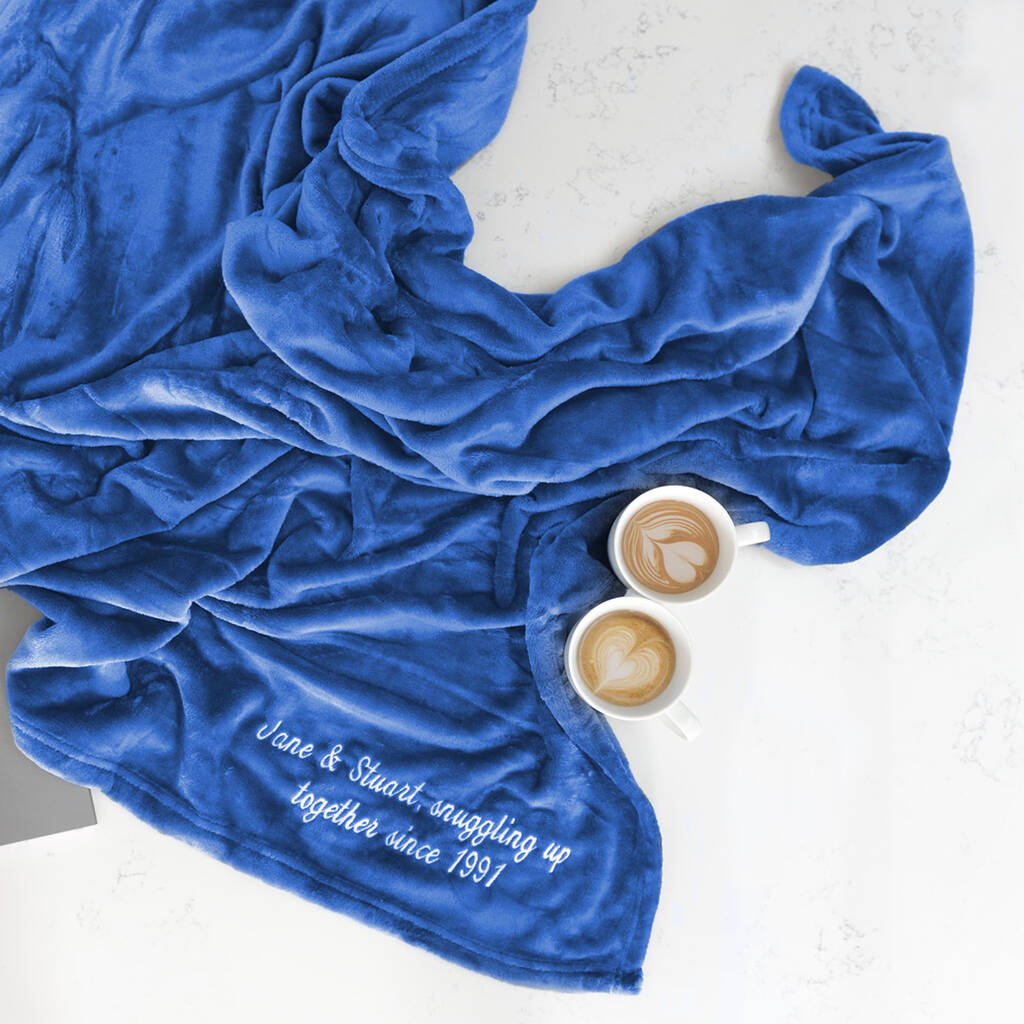 Personalised Sapphire Blue Super Soft Blanket By A Type Of Design