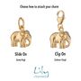 Elephant Charm, Slide On Or Clip On, thumbnail 3 of 6