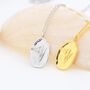 Snowdrop Flower Oval Necklace In Sterling Silver, thumbnail 3 of 11